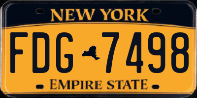 NY license plate FDG7498