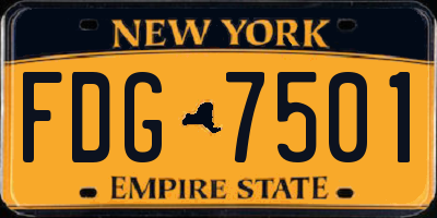NY license plate FDG7501