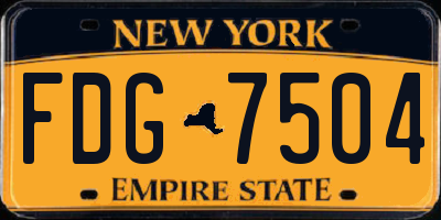 NY license plate FDG7504