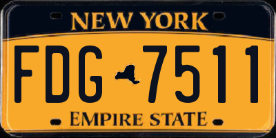 NY license plate FDG7511