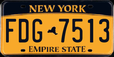 NY license plate FDG7513