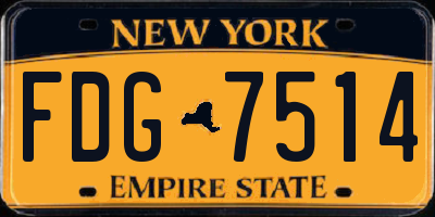 NY license plate FDG7514