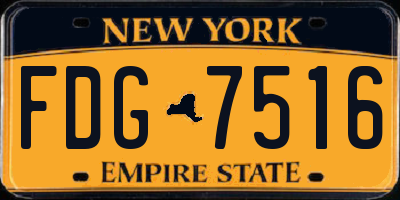 NY license plate FDG7516