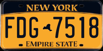 NY license plate FDG7518