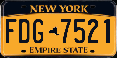 NY license plate FDG7521