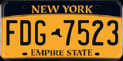 NY license plate FDG7523