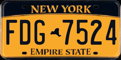NY license plate FDG7524