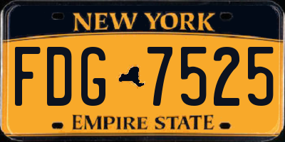 NY license plate FDG7525