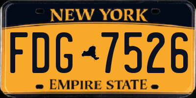 NY license plate FDG7526
