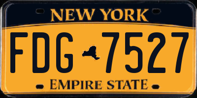NY license plate FDG7527