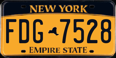 NY license plate FDG7528