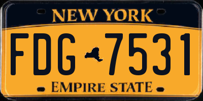 NY license plate FDG7531