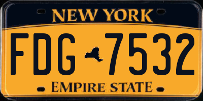 NY license plate FDG7532