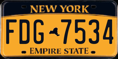 NY license plate FDG7534