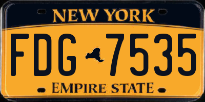 NY license plate FDG7535
