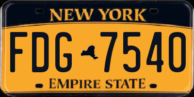 NY license plate FDG7540