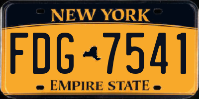 NY license plate FDG7541