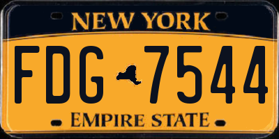 NY license plate FDG7544