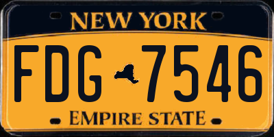 NY license plate FDG7546