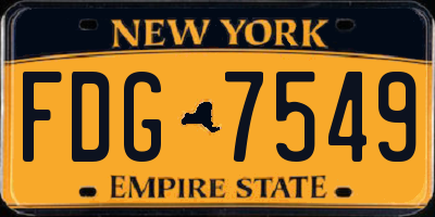 NY license plate FDG7549