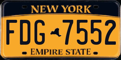 NY license plate FDG7552