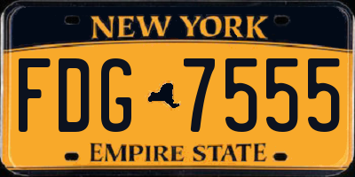 NY license plate FDG7555