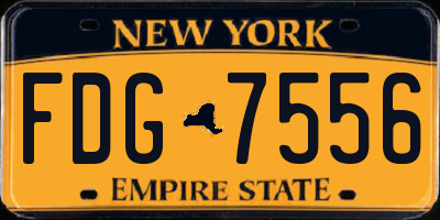 NY license plate FDG7556