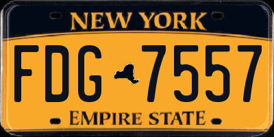 NY license plate FDG7557