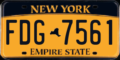 NY license plate FDG7561