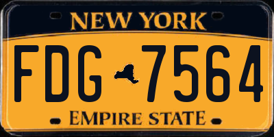NY license plate FDG7564