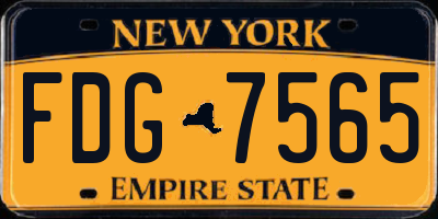 NY license plate FDG7565