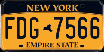 NY license plate FDG7566