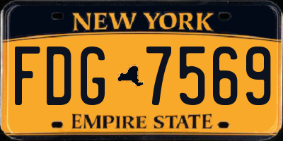 NY license plate FDG7569