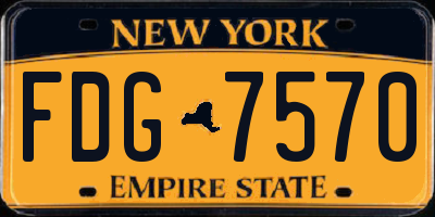 NY license plate FDG7570