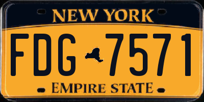 NY license plate FDG7571