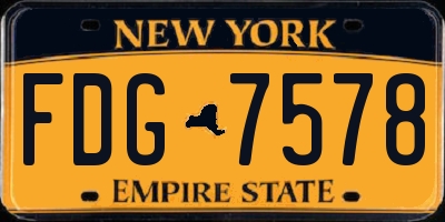 NY license plate FDG7578
