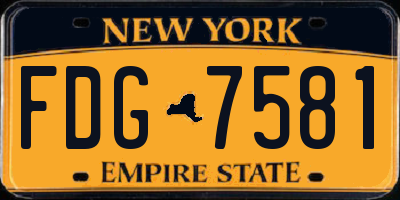 NY license plate FDG7581
