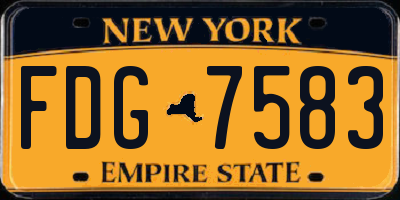 NY license plate FDG7583