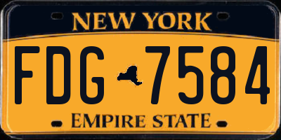 NY license plate FDG7584