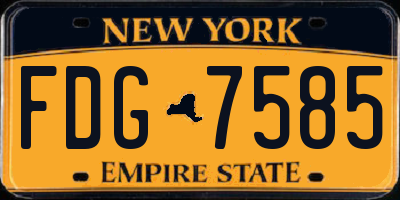 NY license plate FDG7585