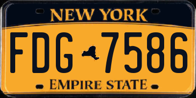 NY license plate FDG7586