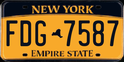 NY license plate FDG7587