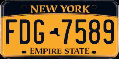 NY license plate FDG7589