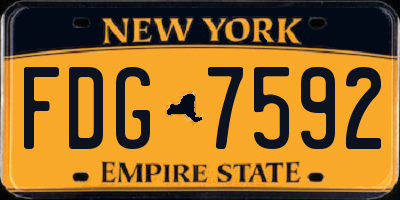 NY license plate FDG7592