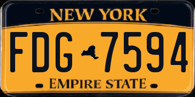 NY license plate FDG7594