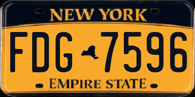 NY license plate FDG7596