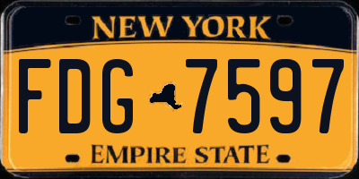 NY license plate FDG7597