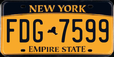 NY license plate FDG7599