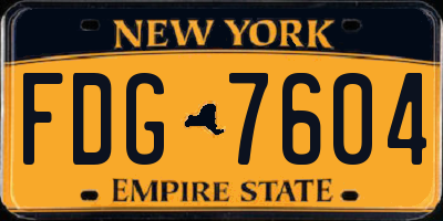 NY license plate FDG7604