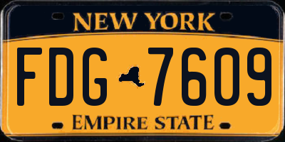 NY license plate FDG7609